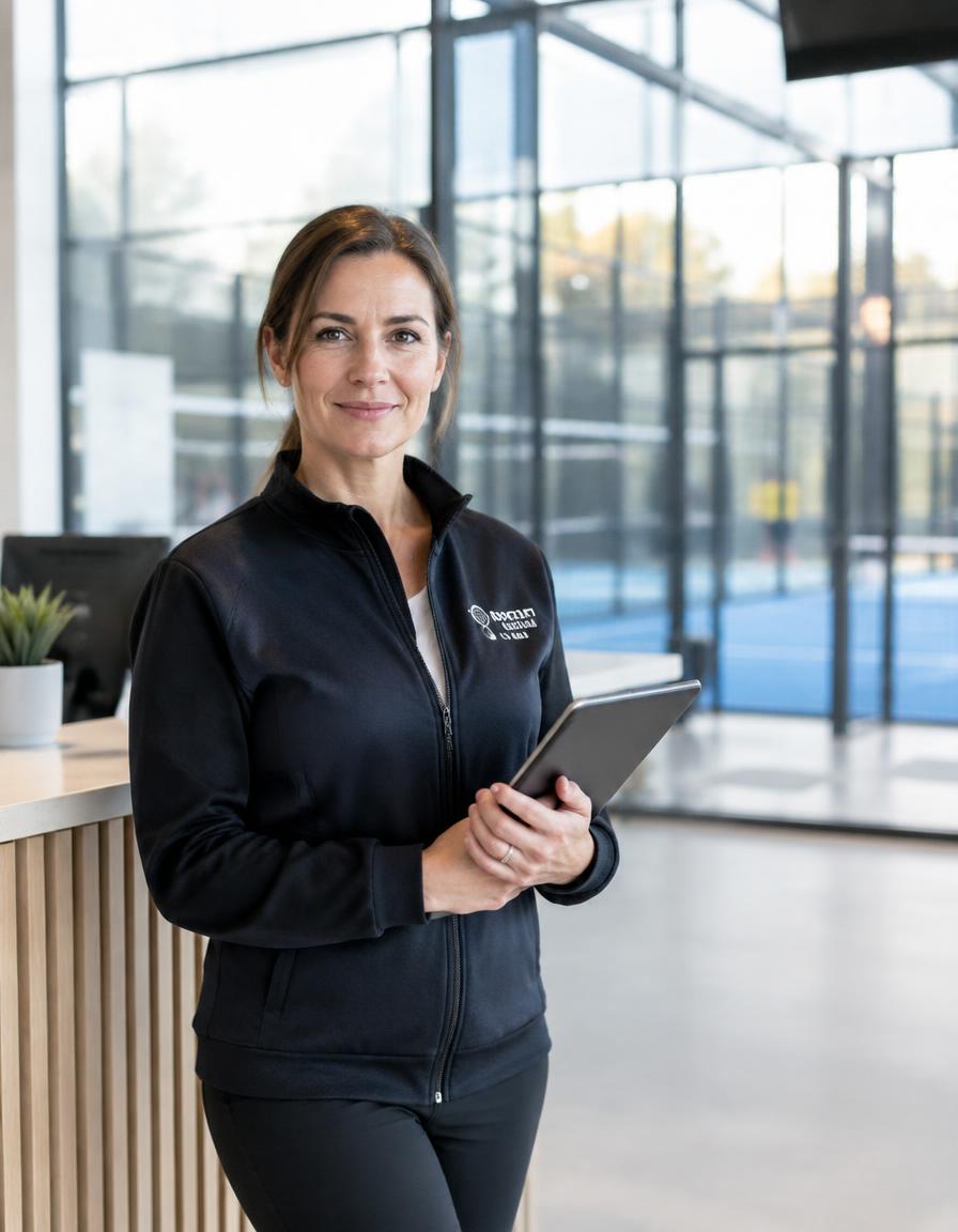 Gestora de clube de padel com tablet