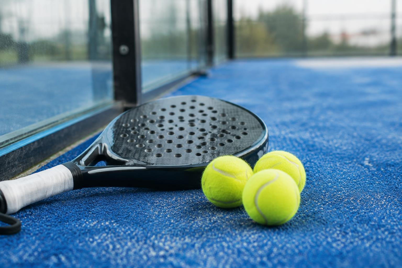 Campo de padel ao anoitecer